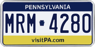 PA license plate MRM4280