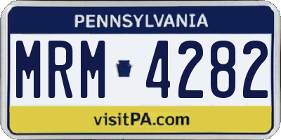 PA license plate MRM4282