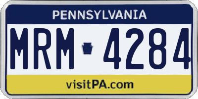 PA license plate MRM4284