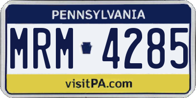 PA license plate MRM4285