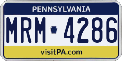 PA license plate MRM4286