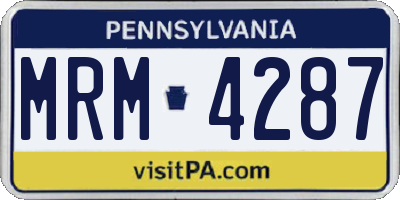 PA license plate MRM4287