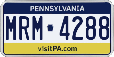 PA license plate MRM4288