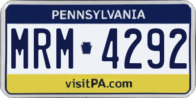 PA license plate MRM4292