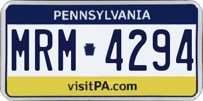 PA license plate MRM4294