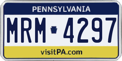PA license plate MRM4297