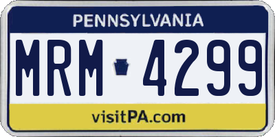 PA license plate MRM4299