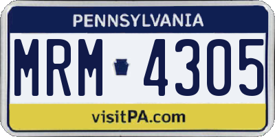 PA license plate MRM4305