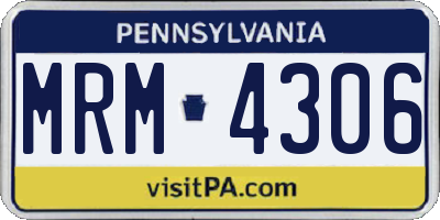 PA license plate MRM4306