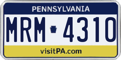 PA license plate MRM4310