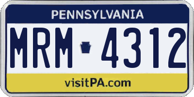 PA license plate MRM4312