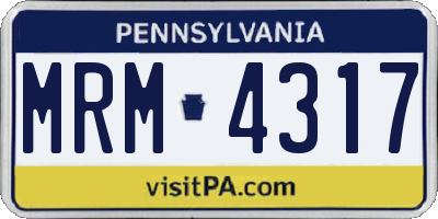 PA license plate MRM4317