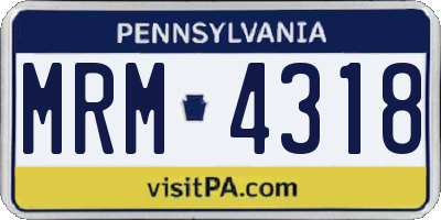 PA license plate MRM4318