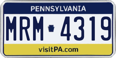 PA license plate MRM4319