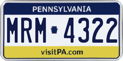 PA license plate MRM4322