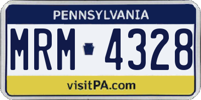PA license plate MRM4328