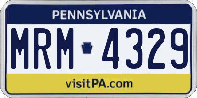 PA license plate MRM4329