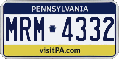 PA license plate MRM4332