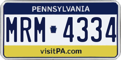 PA license plate MRM4334