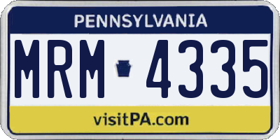 PA license plate MRM4335