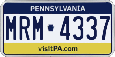 PA license plate MRM4337