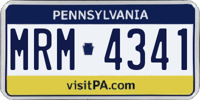PA license plate MRM4341
