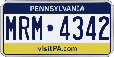 PA license plate MRM4342