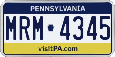 PA license plate MRM4345