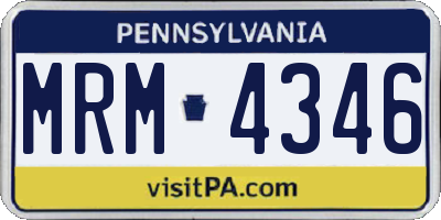 PA license plate MRM4346