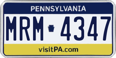 PA license plate MRM4347