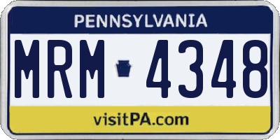 PA license plate MRM4348