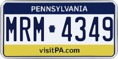 PA license plate MRM4349