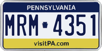 PA license plate MRM4351