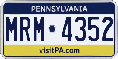 PA license plate MRM4352