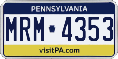 PA license plate MRM4353