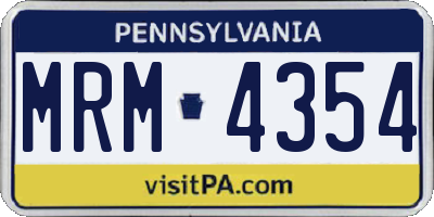 PA license plate MRM4354