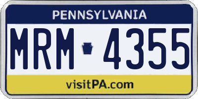 PA license plate MRM4355