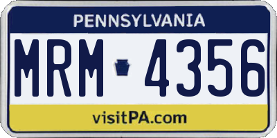 PA license plate MRM4356