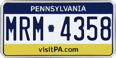 PA license plate MRM4358