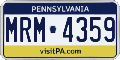 PA license plate MRM4359