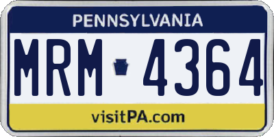 PA license plate MRM4364