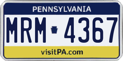 PA license plate MRM4367