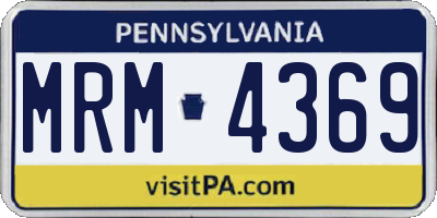 PA license plate MRM4369