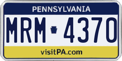PA license plate MRM4370
