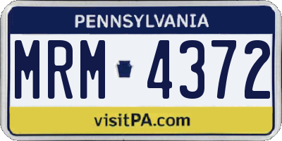 PA license plate MRM4372
