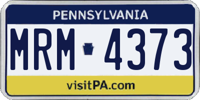 PA license plate MRM4373