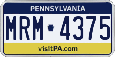 PA license plate MRM4375