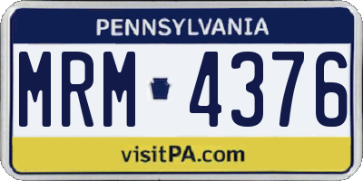 PA license plate MRM4376