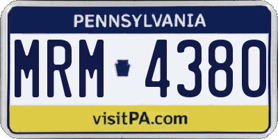 PA license plate MRM4380