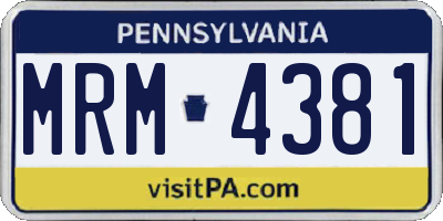 PA license plate MRM4381